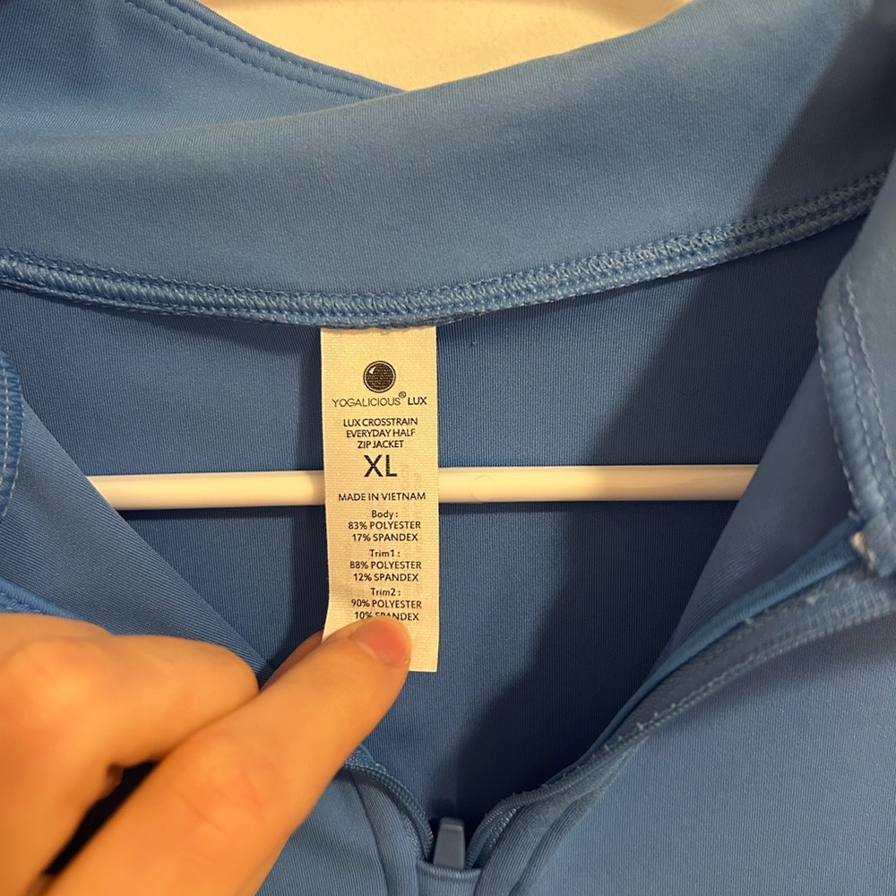 Yogalicious Women's Light Blue Quarter-Zip Sweatshirt - Picture 3 of 5